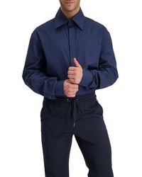 Karl Lagerfeld Karl High Collar Shirt Navy Cosmos - Blue