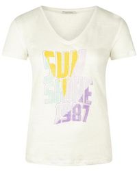 IKKS - Off-white T-shirt With Sun Shine 1987 Print Egg Shell - Lyst