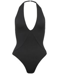 French Connection Halter Neck Plunge Swimsuit Black