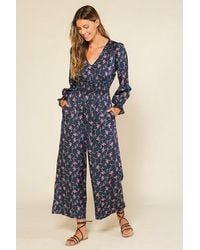 Outerknown City Lights Jumpsuit Night Moonflower - Blue