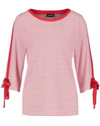Taifun Striped Top With A Bow Detail Red