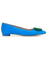 Mint Leaf Dames Schoenen voor voor Platte schoenen voor Ballerinas en pumps LK Bennett Suède Janice Med Blue 