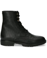 Fred De La Bretoniere - Ankle Boot Lace Up 3 Cm Heavy Grain Leather Black - Lyst