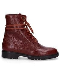 Fred De La Bretoniere - Ankle Boot Lace Up 3 Cm Heavy Grain Leather Mid Brown - Lyst