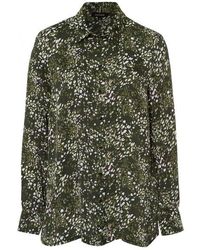 More & More Camouflage Flower Shirt Blouse Crema Multi - Green