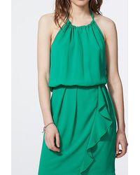IKKS 's Green Crepe Backless Draped Dress Mint