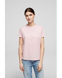 Karl Lagerfeld Kreis Logo T-Shirt Rosenrauch - Pink
