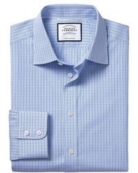 Charles Tyrwhitt Charles Tyrwhitt Extra Slim Fit Egyptian Cotton Sky Multi Stripe Shirt 42/84cm 