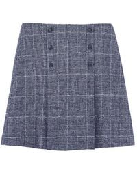 White Stuff Cardamom Mini Wool Skirt Dark Navy - Blue