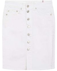EsQualo Skirt Buttons Garment Dye Off White