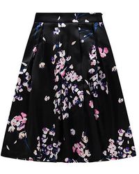 Guess org Skirt Flare Printed Oriental Flower Blac - Black