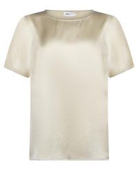 Filippa K Cotton Crepe Pleat Top Mimosa in Yellow Womens Clothing Tops Short-sleeve tops 