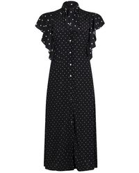 K Femme Vêtements Robes Robes longues décontractées et dété Blanc Karl Lagerfeld en coloris Noir DOTS Maxi Robe 998 Noir 