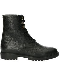 Fred De La Bretoniere - Frs0435 Ankle Boot Lace Up 3 Cm Heavy Grain Leather Black - Lyst
