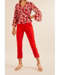 Lanius Blouse With Slots Print Flora Red