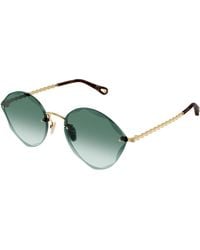 Chloé - Ch0253S 003 Sunglasses Metal Cat Eye - Lyst