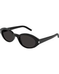 Saint Laurent - Sl 567 001 Sunglasses Acetate Round Normal - Lyst