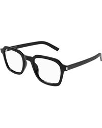 Saint Laurent - Sl 715 Slim Opt 001 Optical Frames Acetate Transparent Squared - Lyst