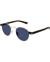 Saint Laurent - Sl 707 004 Sunglasses Metal Round - Lyst