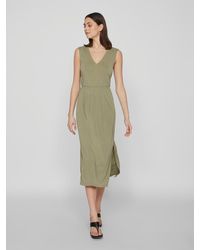 Vila - Shirtkleid Elegantes Sommer -Ausschnitt (lang) VIMODALA V-NECK S/L MIDI DRESS - Lyst