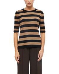 S.oliver - Strickpullover Halbarm Sommerpullover Mit Viskose Rundhals - Lyst