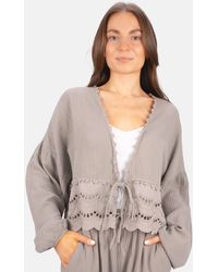 Seasons of April - Shirtbluse LAURA Musselin Bluse mit Spitze & Bindeband – im Boho Stil Frühling/Sommer - Lyst