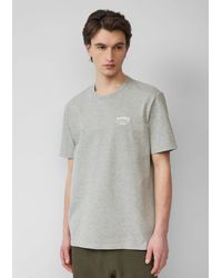 QS - Kurzarmshirt Rundhals T-Shirt in schwerer Jerseyware mit Frontprint - Lyst