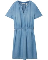 Tom Tailor - Sommerkleid dress look, Clean Mid Stone Blue Denim - Lyst