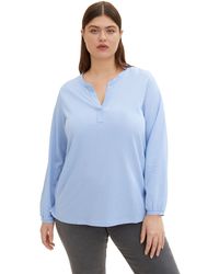 Tom Tailor - Blusenshirt Plus Size Hemd Bluse Gestreift Curvy T-SHIRT STRIPE BLOUSE 5355 in Blau - Lyst
