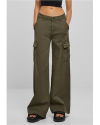 Urban Classics - Funktionshose Ladies High Waist Wide Leg Twill Pants Cargo Hose - Lyst