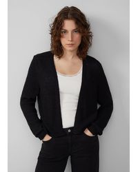 QS - Funktionsjacke Strickjacke aus Bändchengarn Rollsaumblende - Lyst