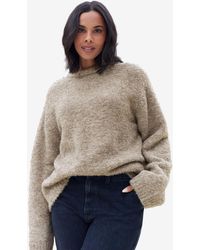 Next - Strickjacke Strickpullover in Bouclé mit Rundhalsausschnitt (1-tlg) - Lyst
