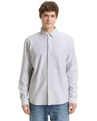Tom Tailor - Langarmhemd Gestreift, Mit Button-Down-Kragen - Lyst