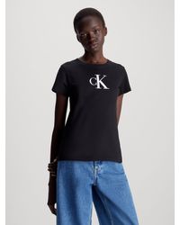 Calvin Klein - T-Shirt mit Logomarkenlabel - Lyst