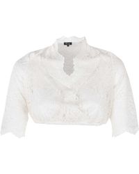Ramona Lippert - Dirndlbluse Beate Spitzenbluse Trachtenbluse ecru 3/4 Ärmel - Lyst