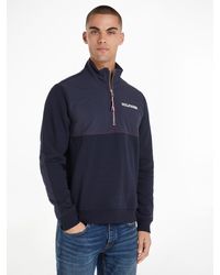 Tommy Hilfiger - Sweatshirt MONOTYPE MIX MEDIA HALF ZIP mit Einsätzen in anderen Materialien - Lyst