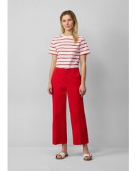 S.oliver - 7/8-Hose High-Rise-Culotte aus Baumwollstretch mit Bügelfalten - Lyst
