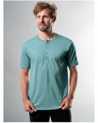 Trigema - T-Shirt mit Knopfleiste DELUXE Baumwolle (1-tlg) - Lyst