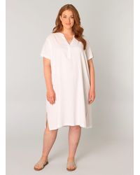Base Level Curvy - Tunikakleid Yacinthe mit Leinen - Lyst