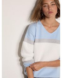 Apricot - Strickpullover Flauschiger Pullover Mit Streifen - Lyst