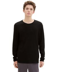 Tom Tailor - Rundhalspullover mit Struktur - Lyst