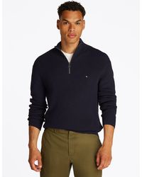 Tommy Hilfiger - Troyer RACKING STRUCTURE ZIP MOCK - Lyst