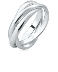 Elli Jewelry - Fingerring Wickelring Trio Trini Basic Schmuck Geschenk 925 Silber, Ring Set - Lyst