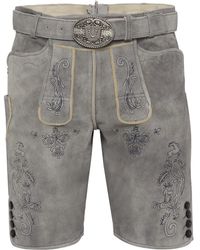 KRÜGER BUAM - Trachtenlederhose Kurze Lederhose mit Gürtel - Lyst