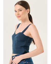 Jimmy Key - Blusentop Herzausschnitt Leinen Bluse mit dicken Bändern - Lyst