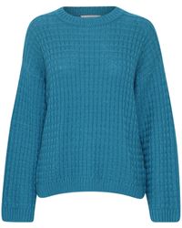 B.Young - Strickpullover Grobstrick Pullover Sweater mit Abgesetzten Schultern 6664 in Blau - Lyst