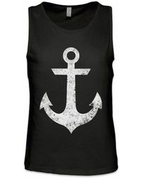 Urban Backwoods - Tanktop Oldschool Anchor Vintage Logo II Ärmelloses T-Shirt Anker Nautical Star Tattoo Seemann Art - Lyst