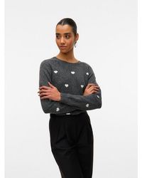 Vero Moda - Rundhalspullover Vmdoffy Intarsia Ls O-Nck Pullov Ga Noos Materialmix, Regular Fit - Lyst