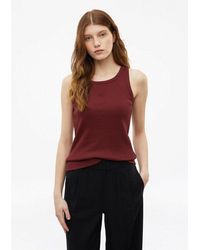 S.oliver - Muscleshirt T-Shirt Geripptes Top Im Slim Fit Mit Stickerei - Lyst