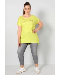 Janet & Joyce - Rundhalsshirt T-Shirt oversized Schriftzug Halbarm - Lyst